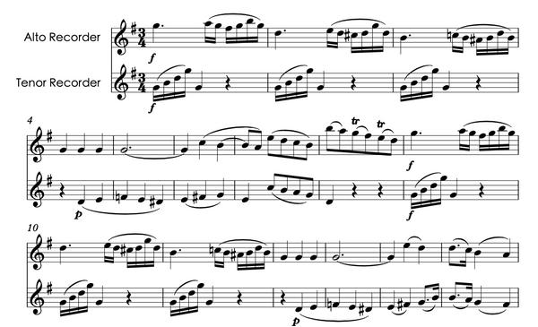 Grand Duo for two recorders - W.A. Mozart