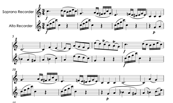 Grand Duo for two recorders - W.A. Mozart