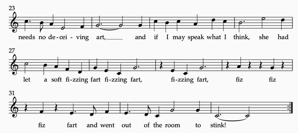 The Derbyshire Lady - 18th century farting song