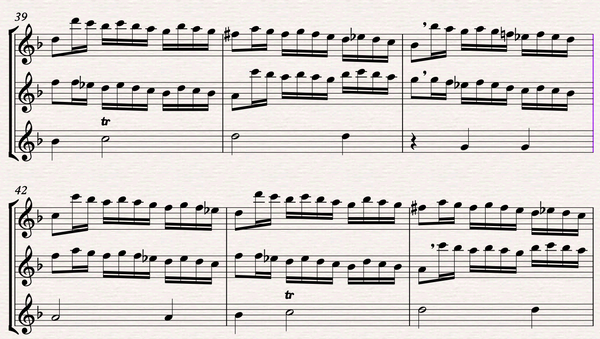 Mattheson Trio 'Chaconne' in G minor - score and backing tracks